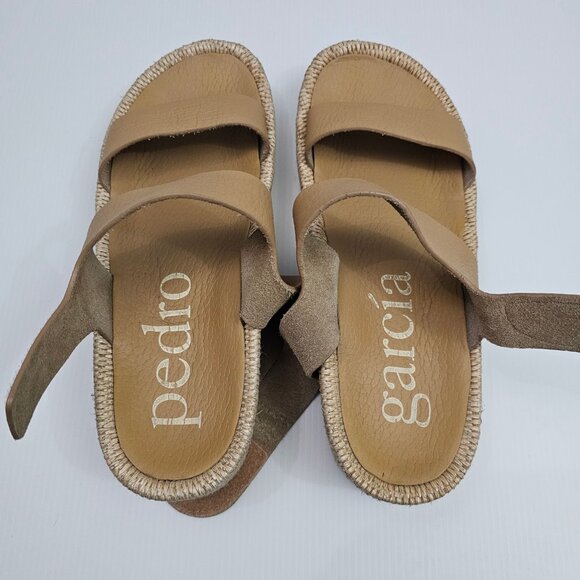 Pedro Garcia Lacey Flatform Sandal Women EU 41 Tan Beige Leather Raffia Platform - Picture 10 of 16